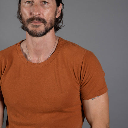 Men's Linen Blend Wide Neck Band Tee