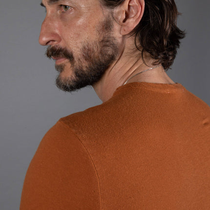 Men's Linen Blend Wide Neck Band Tee