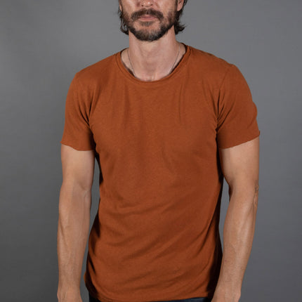 Men's Linen Blend Crew Neck Tee