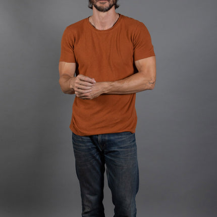 Men's Linen Blend Crew Neck Tee