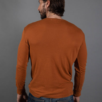 Men's Linen Blend Wide Cuff Long Sleeve Tee