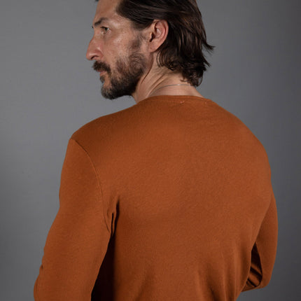 Men's Linen Blend Wide Cuff Long Sleeve Tee