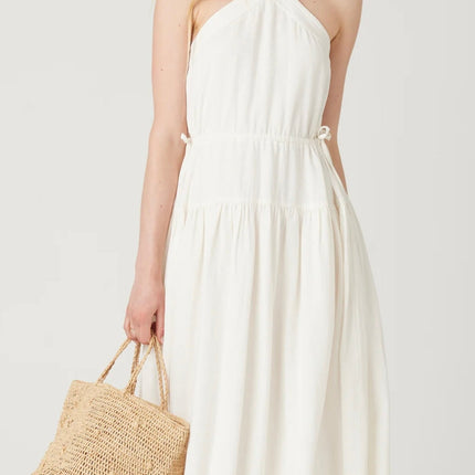 Ivory Cross Halter Dress-REDUCED