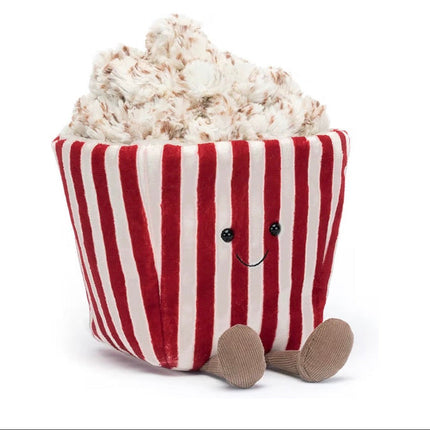 Movie Night Popcorn Plushie | 8.5” Ultra-Soft Sensory Food Toy