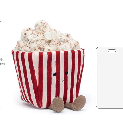 Movie Night Popcorn Plushie | 8.5” Ultra-Soft Sensory Food Toy