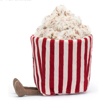 Movie Night Popcorn Plushie | 8.5” Ultra-Soft Sensory Food Toy