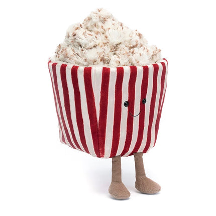 Movie Night Popcorn Plushie | 8.5” Ultra-Soft Sensory Food Toy