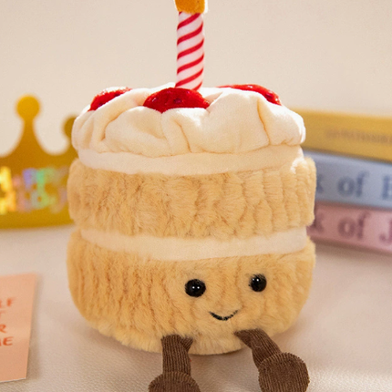 Pre-Order Strawberry Cream Birthday Cake Plush | Aesthetic Keepsake & Pretend Play Toy