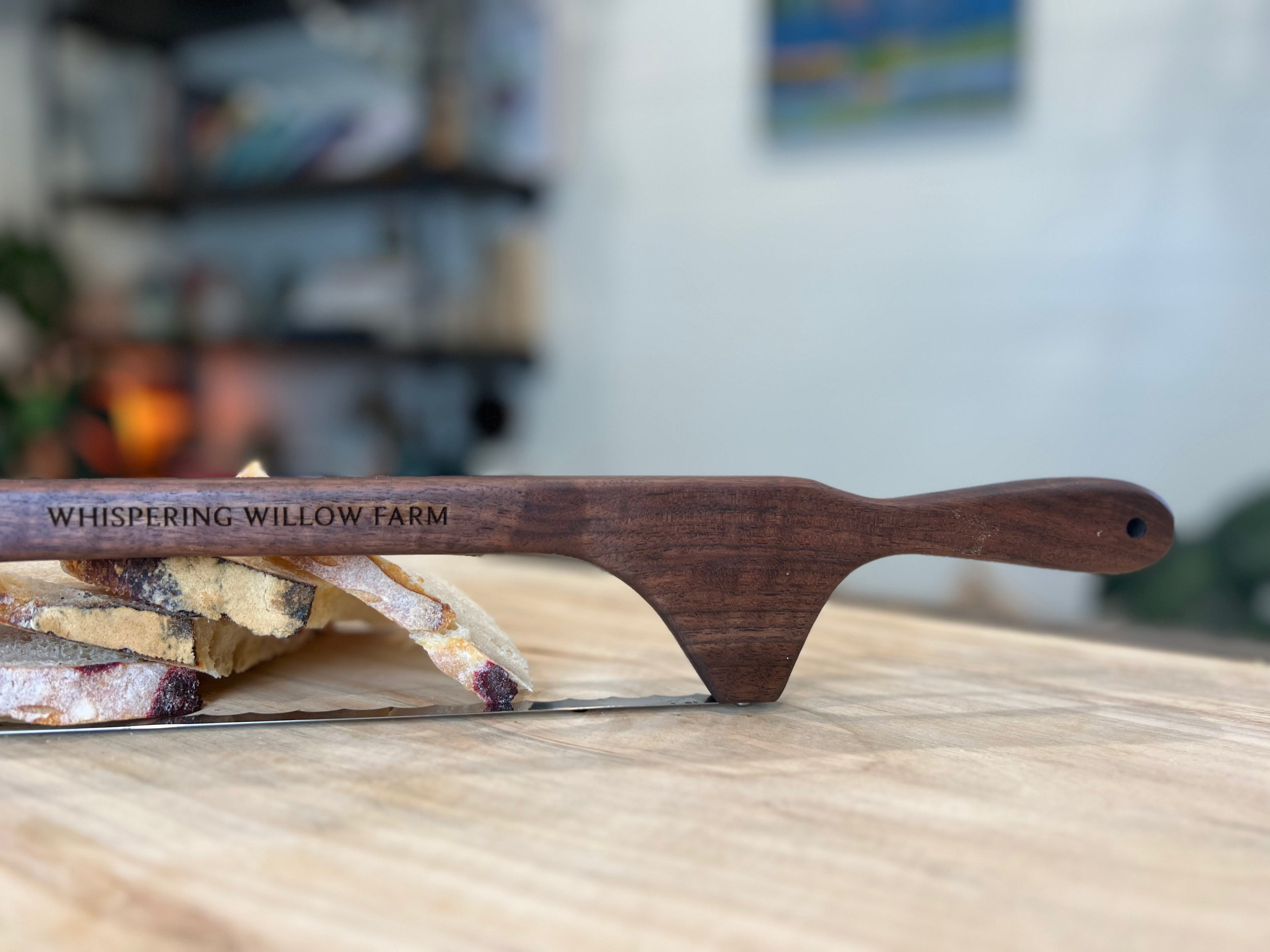 Solid Walnut - Wood Bread Bow (Stainless Steal Blade)