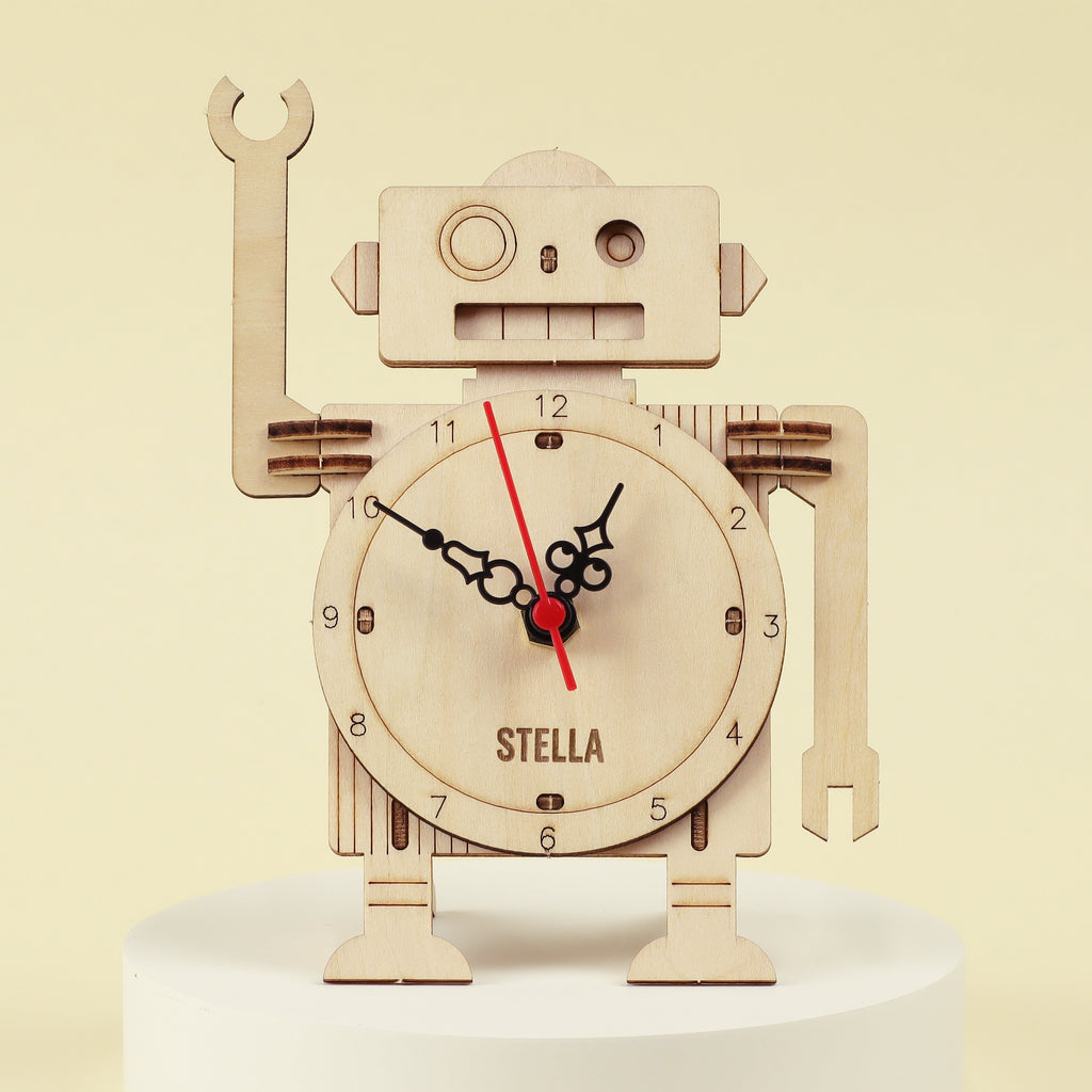 Robot Clock DIY Kit, Educational STEM Toy
