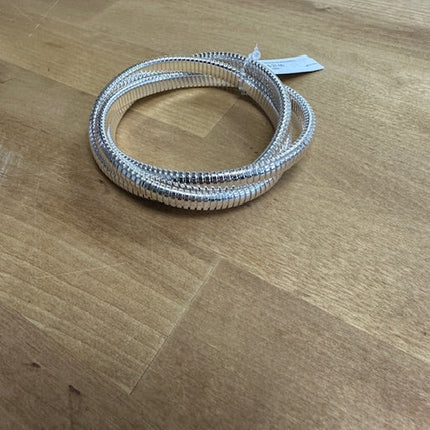 Twisted Silver Stretch Bracelet