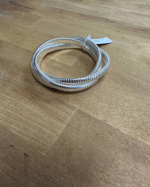 Twisted Silver Stretch Bracelet