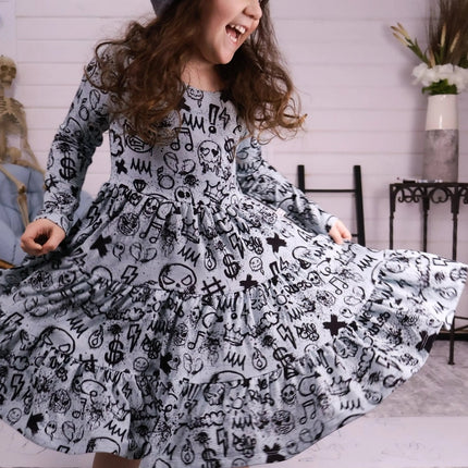 Long Sleeve Twirl Dress & Short Set