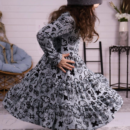 Long Sleeve Twirl Dress & Short Set