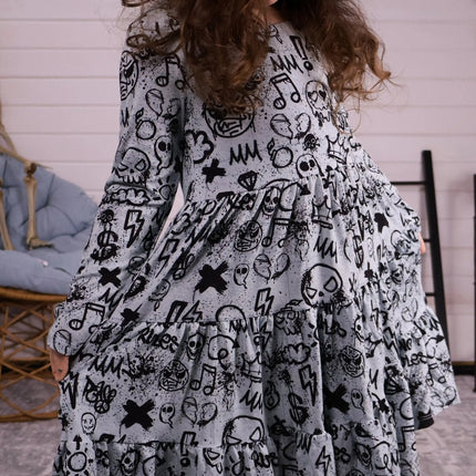 Long Sleeve Twirl Dress & Short Set