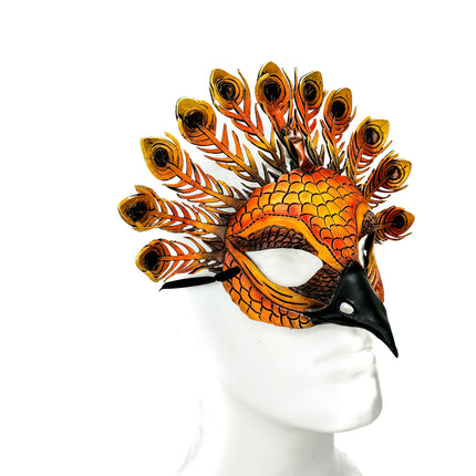 Sienna Peacock Handmade Genuine Leather Mask