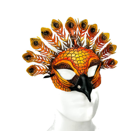 Sienna Peacock Handmade Genuine Leather Mask