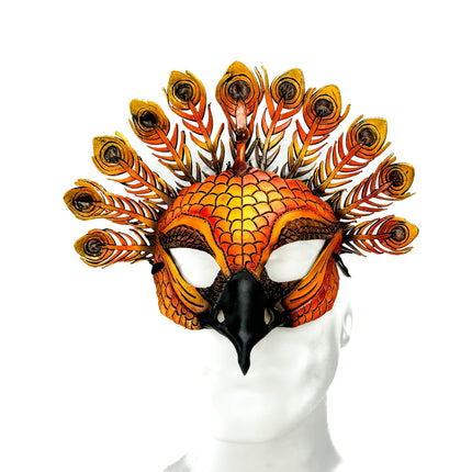 Sienna Peacock Handmade Genuine Leather Mask