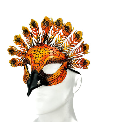 Sienna Peacock Handmade Genuine Leather Mask