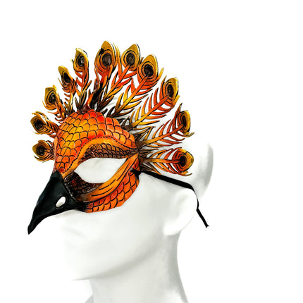 Sienna Peacock Handmade Genuine Leather Mask