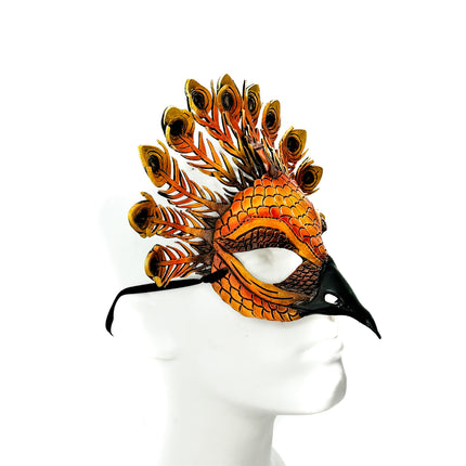 Sienna Peacock Handmade Genuine Leather Mask