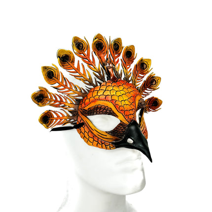 Sienna Peacock Handmade Genuine Leather Mask