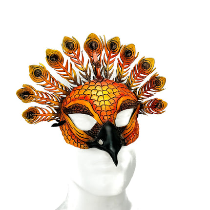Sienna Peacock Handmade Genuine Leather Mask