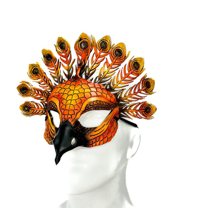 Sienna Peacock Handmade Genuine Leather Mask