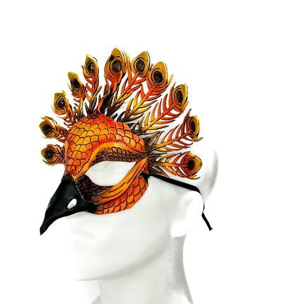 Sienna Peacock Handmade Genuine Leather Mask