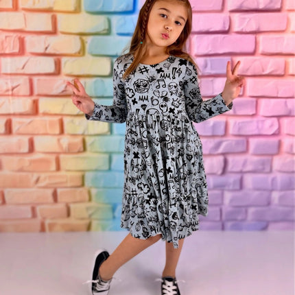 Long Sleeve Twirl Dress & Short Set