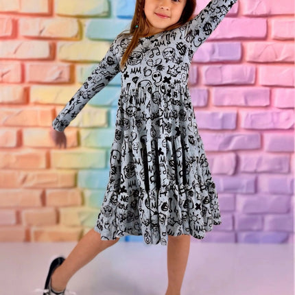 Long Sleeve Twirl Dress & Short Set