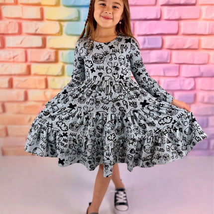 Long Sleeve Twirl Dress & Short Set
