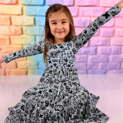 Long Sleeve Twirl Dress & Short Set