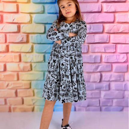 Long Sleeve Twirl Dress & Short Set