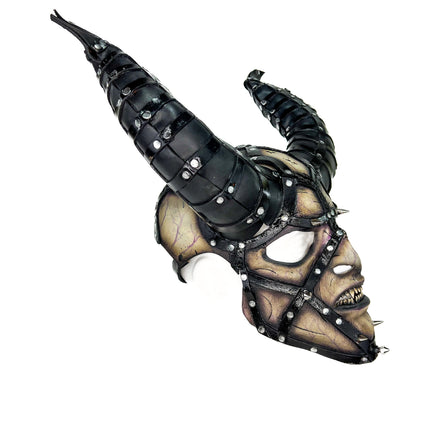 Evil Being - Handmade Genuine Horned Leather Devil/Demon/Satan Horned Mask