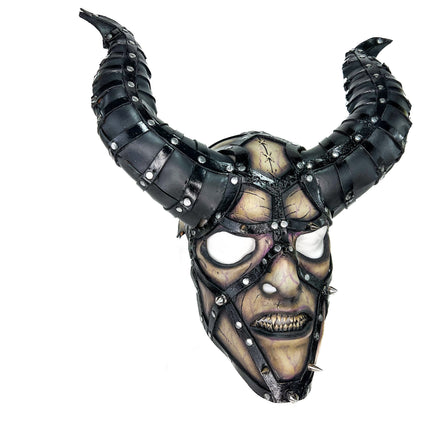 Evil Being - Handmade Genuine Horned Leather Devil/Demon/Satan Horned Mask