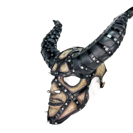 Evil Being - Handmade Genuine Horned Leather Devil/Demon/Satan Horned Mask