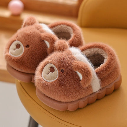 Pre-Order Kids’ Fuzzy Slippers | Bear & Bunny Animal House Shoes