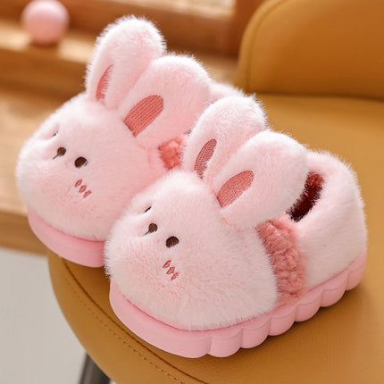 Pre-Order Kids’ Fuzzy Slippers | Bear & Bunny Animal House Shoes