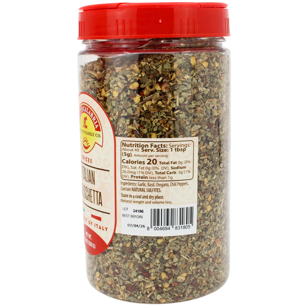 TuttoCalabria Italian Bruschetta Seasoning Spice Mix – 7.05 oz (200g)