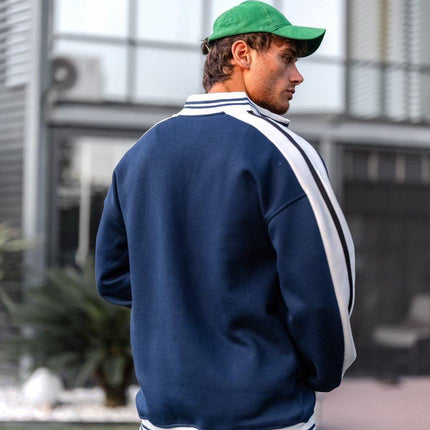 Italia Logo Oversized 3-Thread Fleece-Lined Compact Cardigan