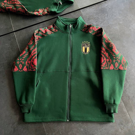 Italy Logo Zippered Hoodie - Stylish Sweatshirt with Sleeve Print Design