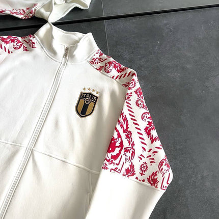 Italy Logo Zippered Hoodie - Stylish Sweatshirt with Sleeve Print Design