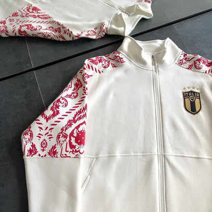 Italy Logo Zippered Hoodie - Stylish Sweatshirt with Sleeve Print Design