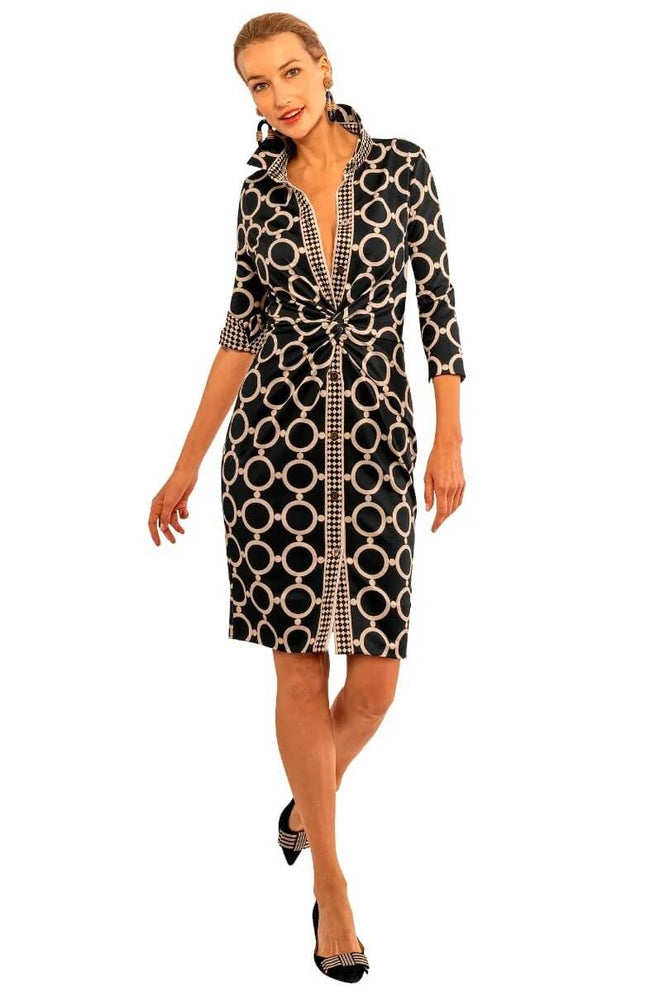 Twist Front Black Dress