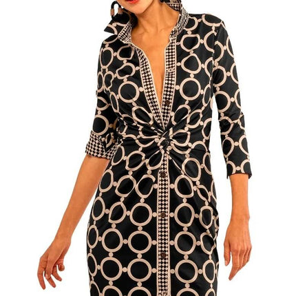 Twist Front Black Dress