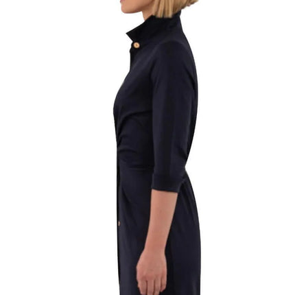 Twist Front Navy Dress