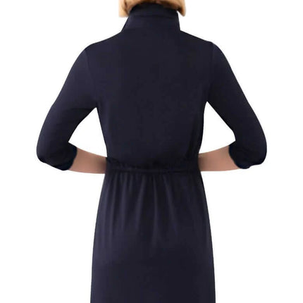 Twist Front Navy Dress