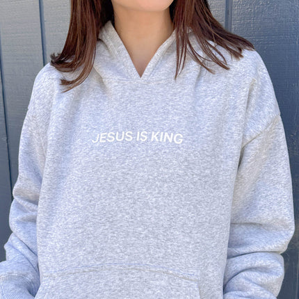 Jesus Is King Heather Grey Unisex Hoodie