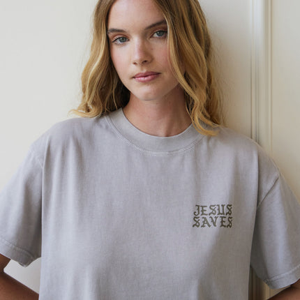 Jesus Saves Taupe Unisex Tee